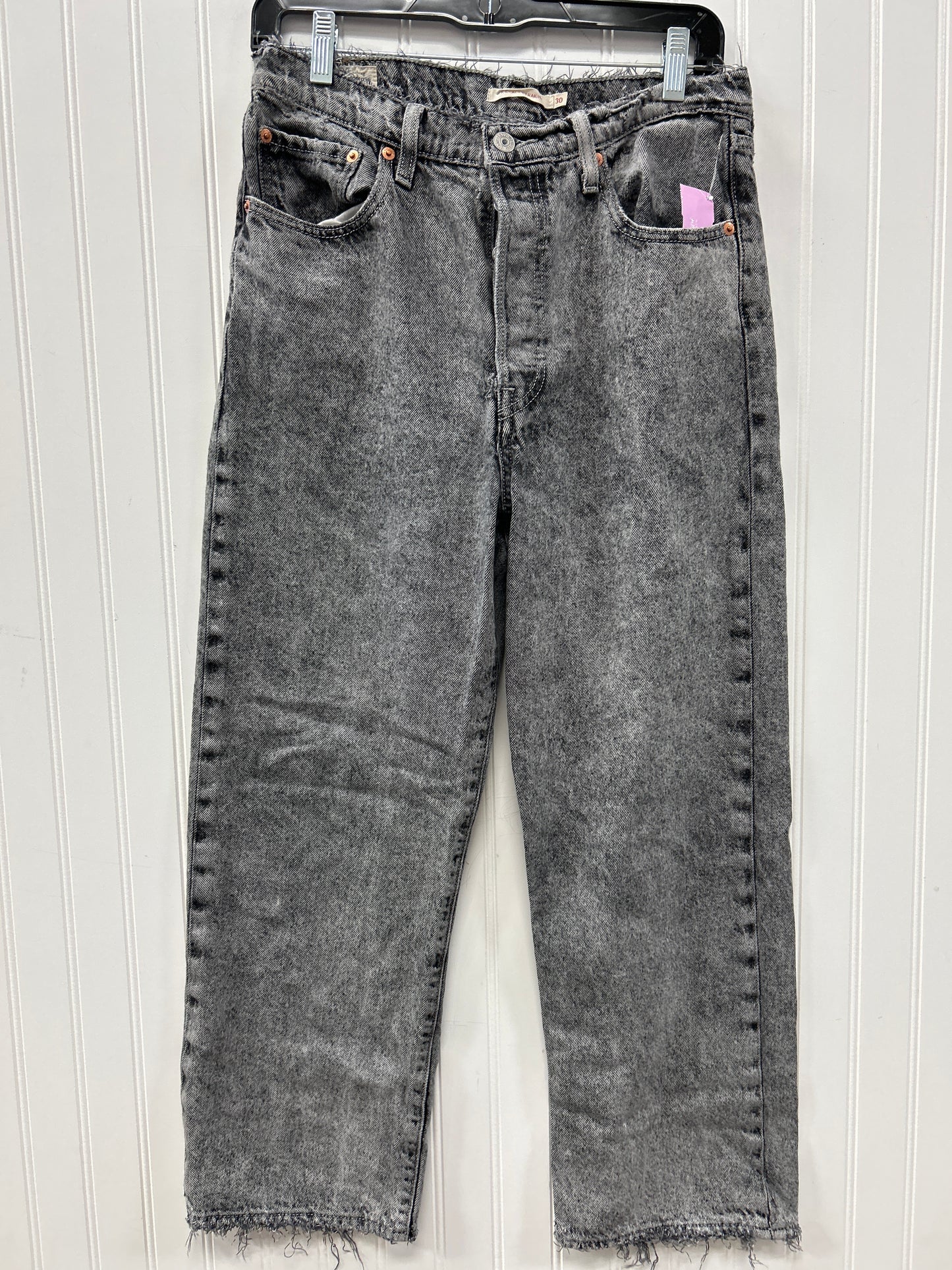 Jeans Straight By Levis In Grey Denim, Size:8
