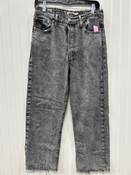 Jeans Straight By Levis In Grey Denim, Size:8
