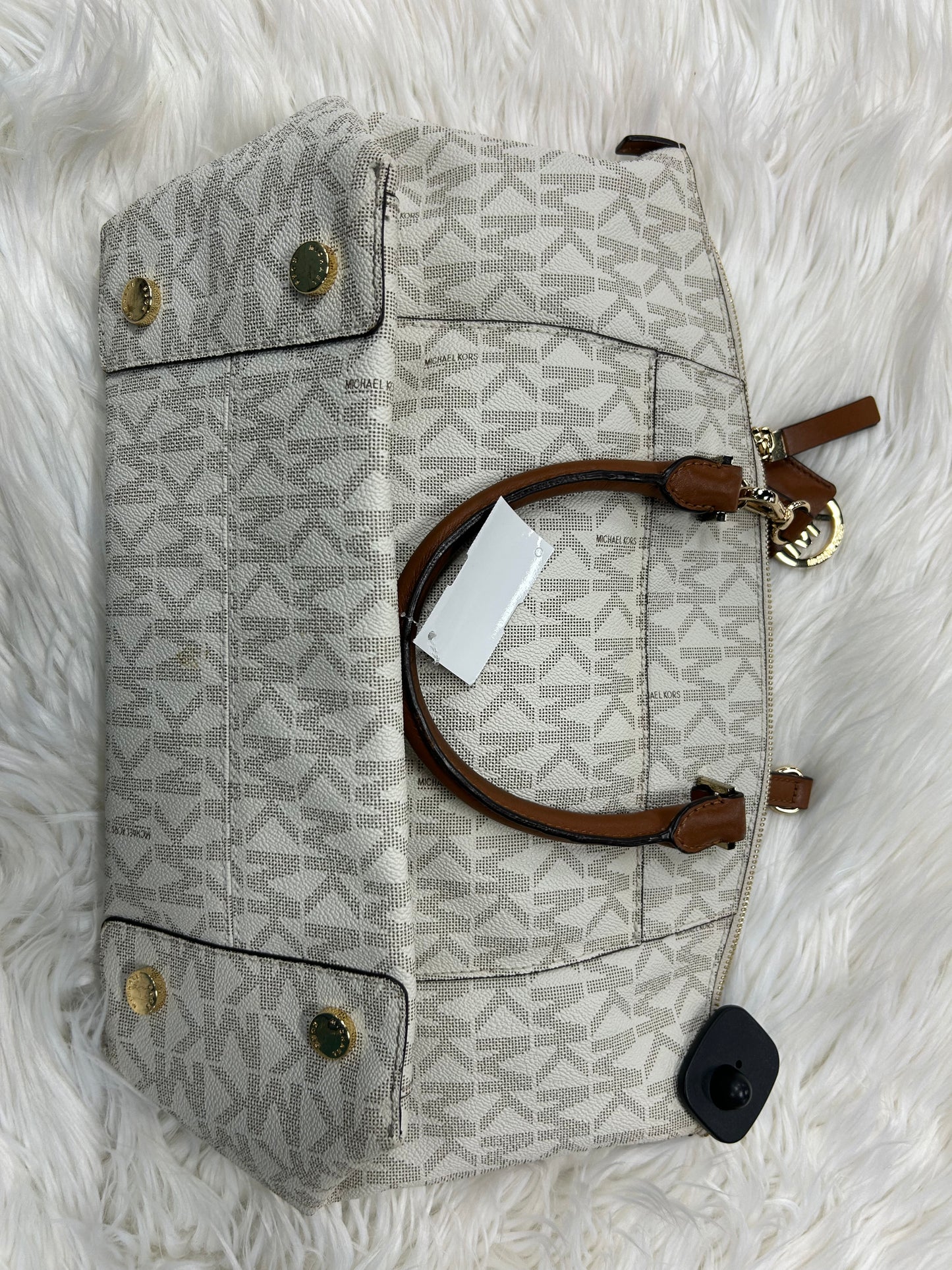 Handbag Designer By Michael Kors In White, Size:Large