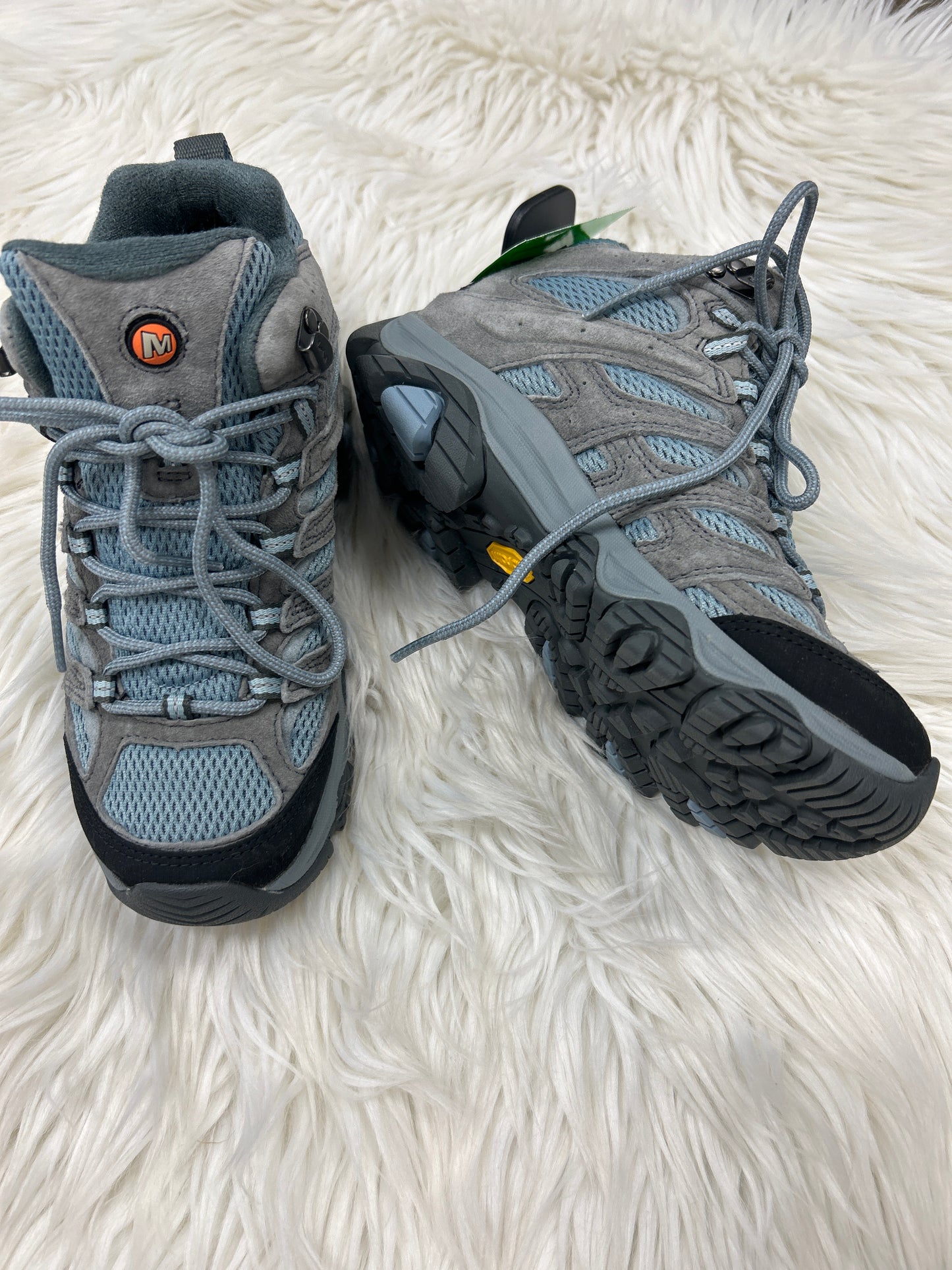 Boots Hiking By Merrell In Blue & Grey, Size:6.5