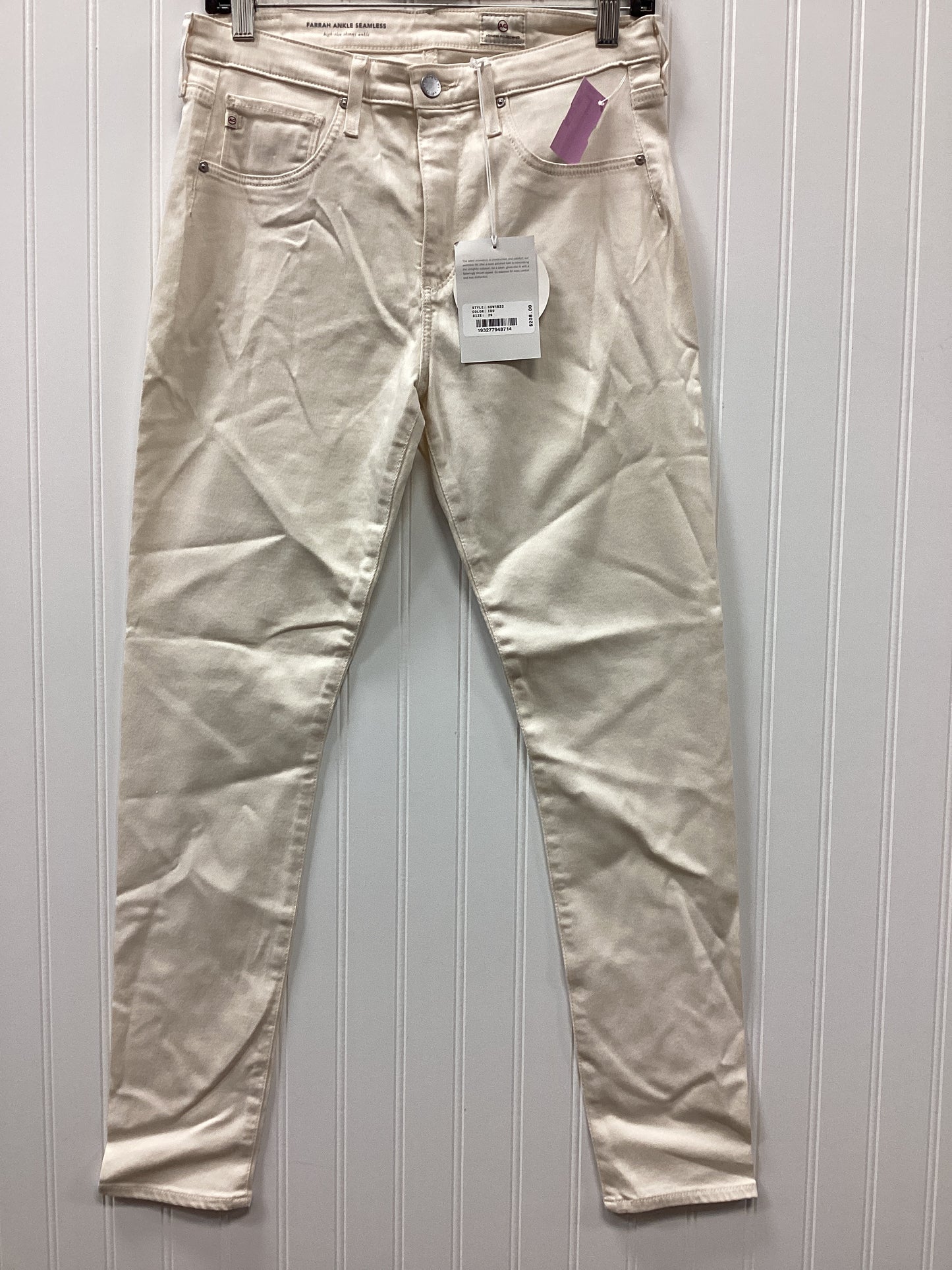 Jeans Skinny By Adriano Goldschmied In Cream Denim, Size:6