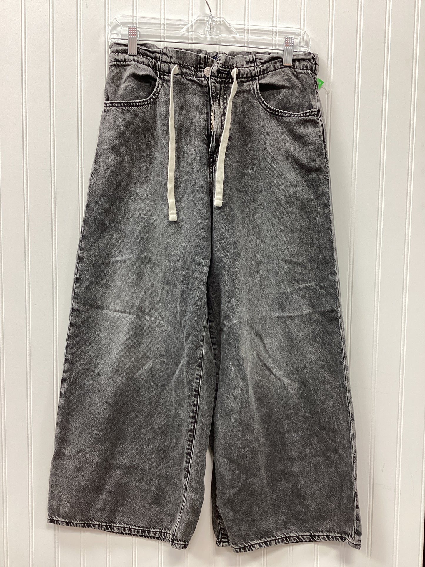 Jeans Wide Leg By Gap In Black Denim, Size:Sp