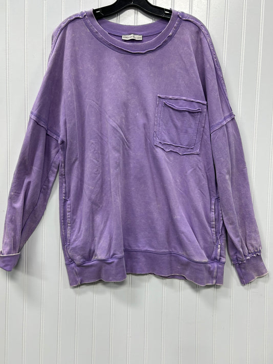 Tunic Ls By Zenana In Purple, Size:M