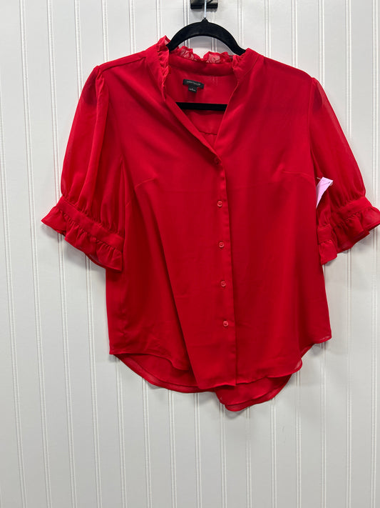Blouse Ss By Ann Taylor In Red, Size:S