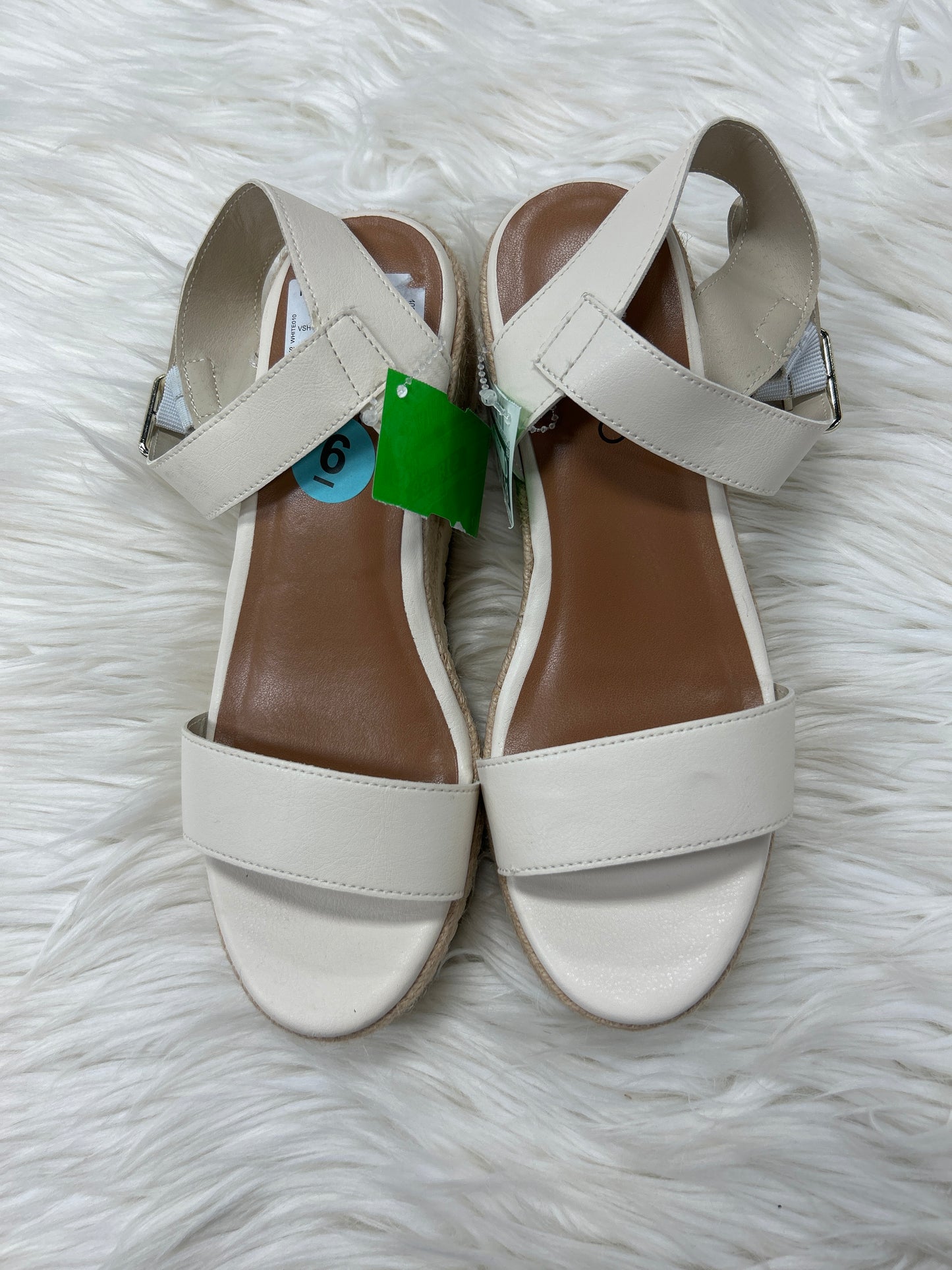 Sandals Heels Platform By Me Too In Cream, Size:6