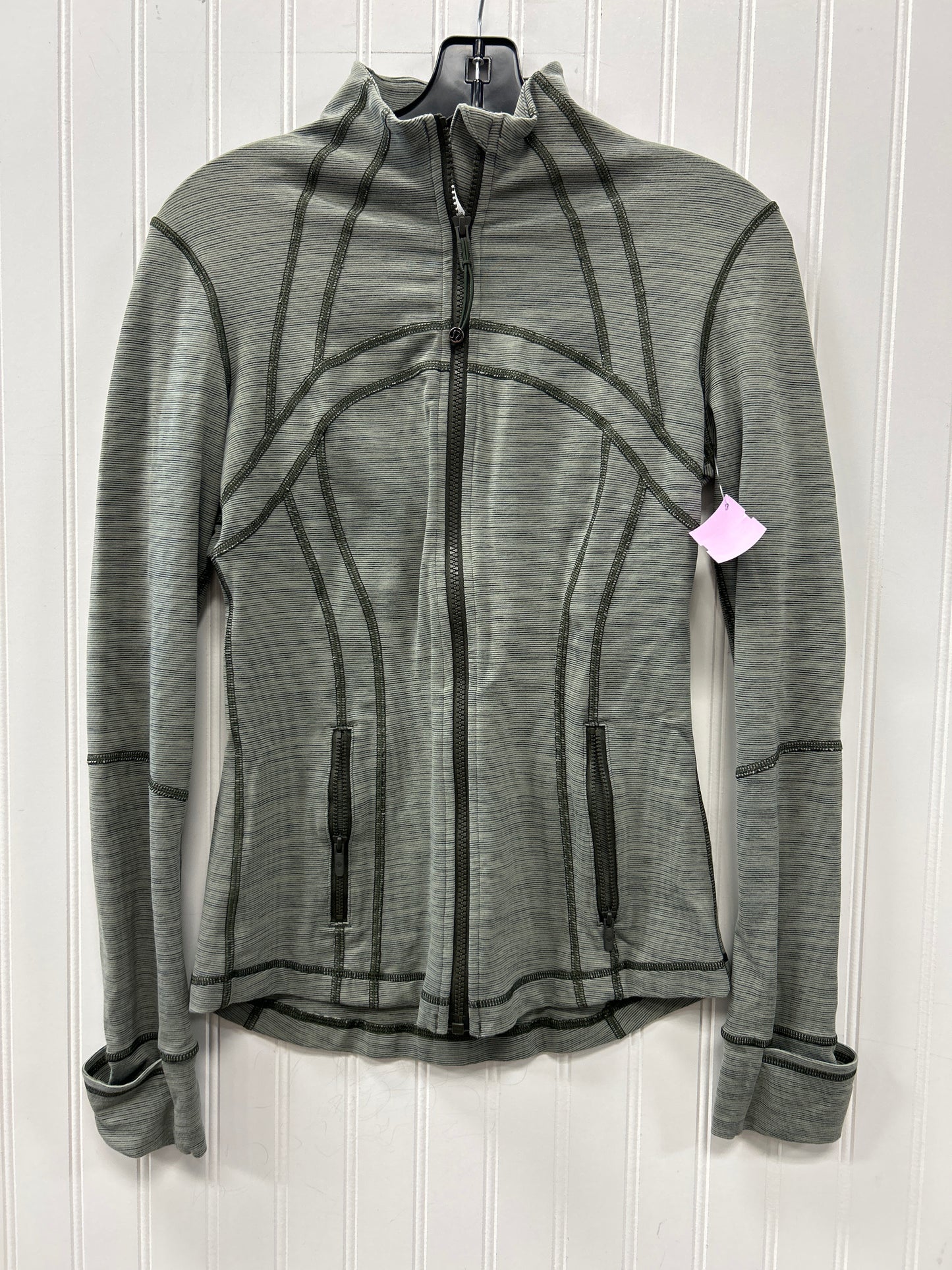 Athletic Jacket By Lululemon In Green, Size:6