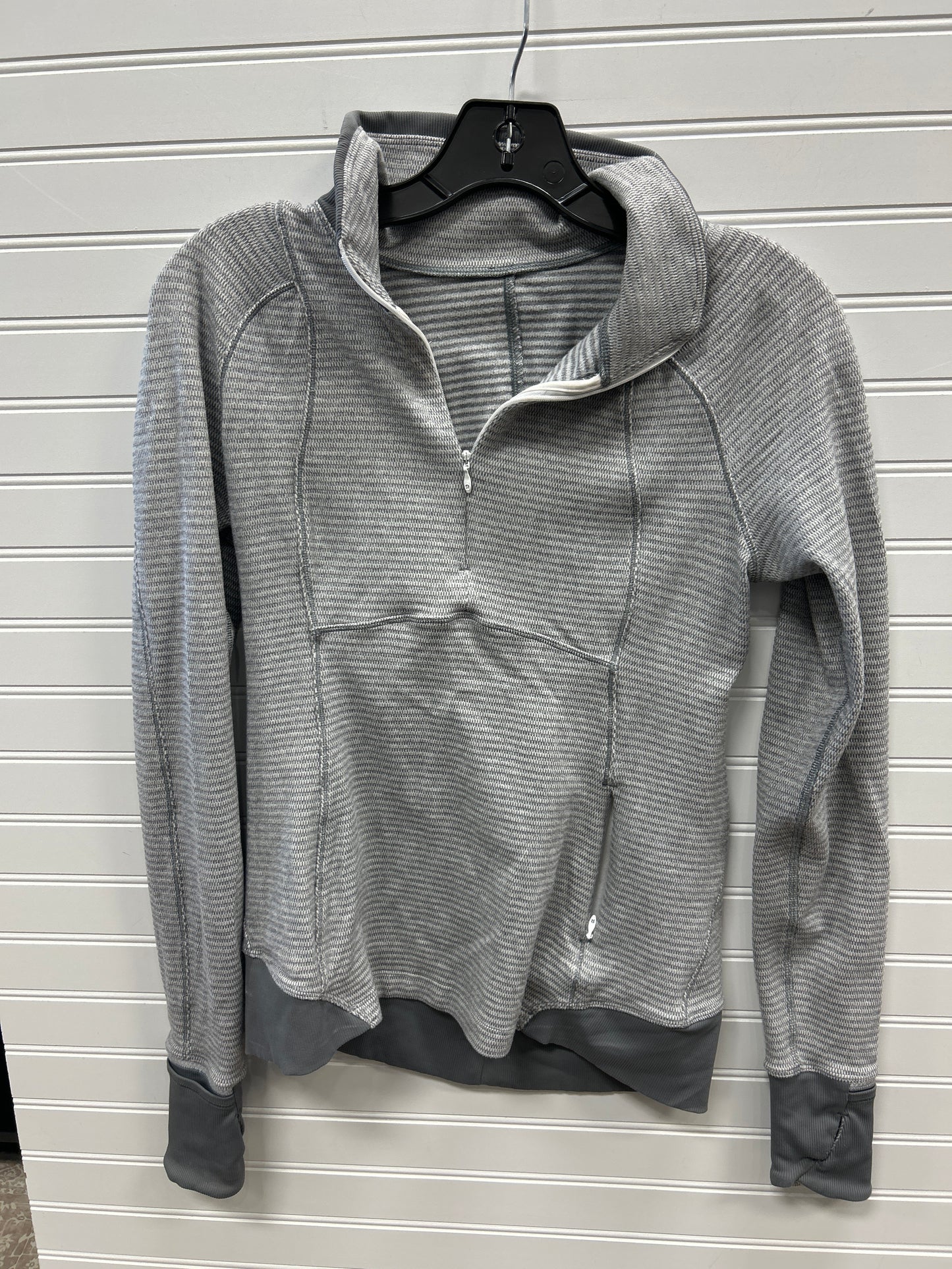 Athletic Top Ls Hoodie By Lululemon In Grey, Size:S