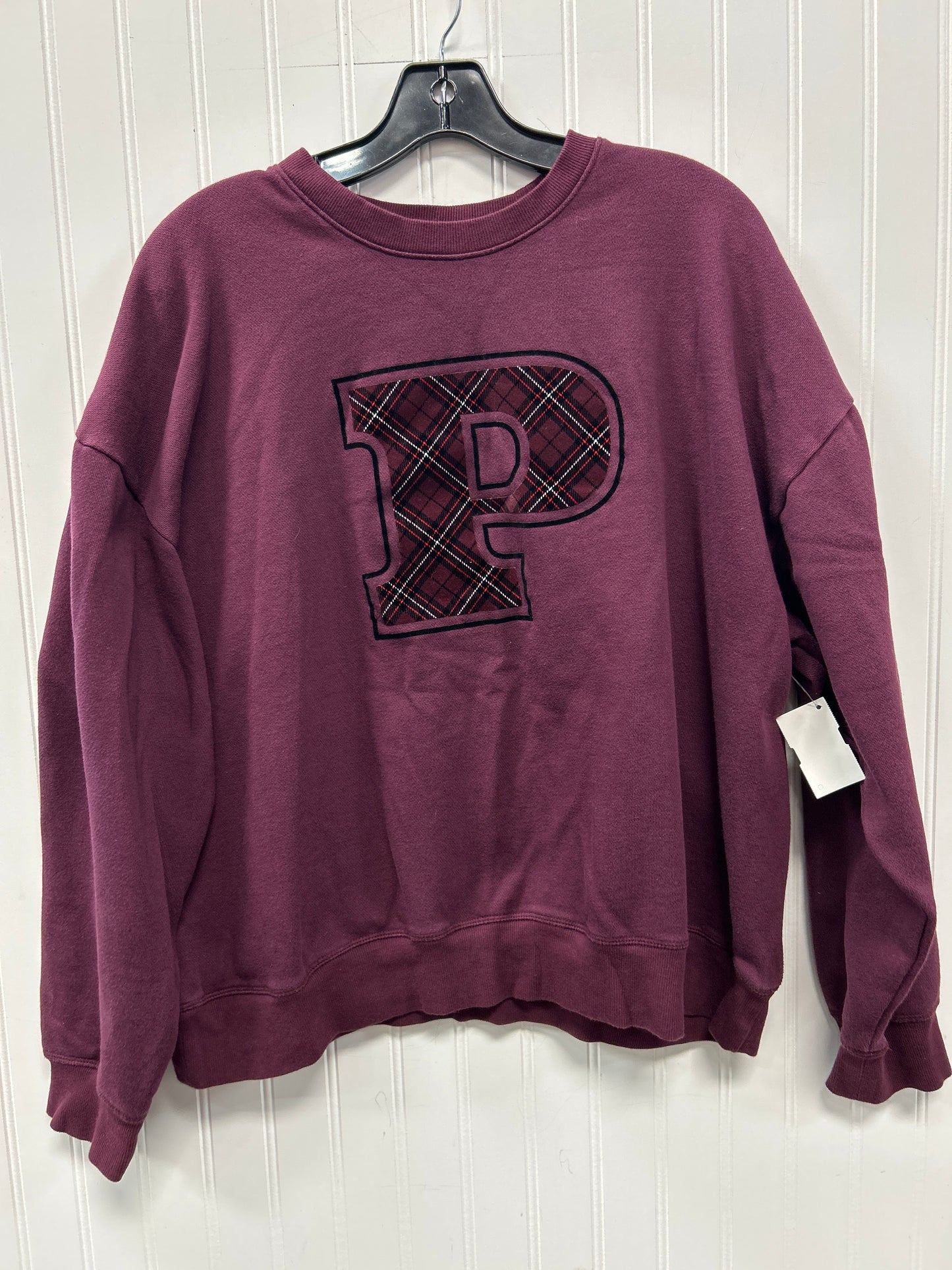 Sweatshirt Crewneck By Pink In Purple, Size:1X
