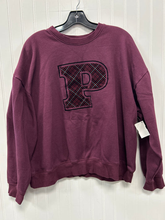 Sweatshirt Crewneck By Pink In Purple, Size:1X
