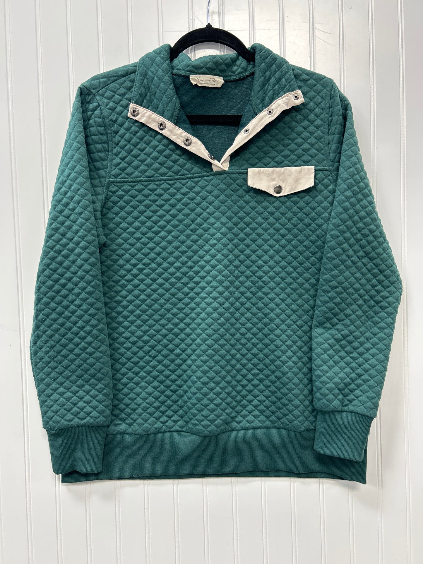 Sweatshirt Collar By Doe & Rae In Green, Size:M