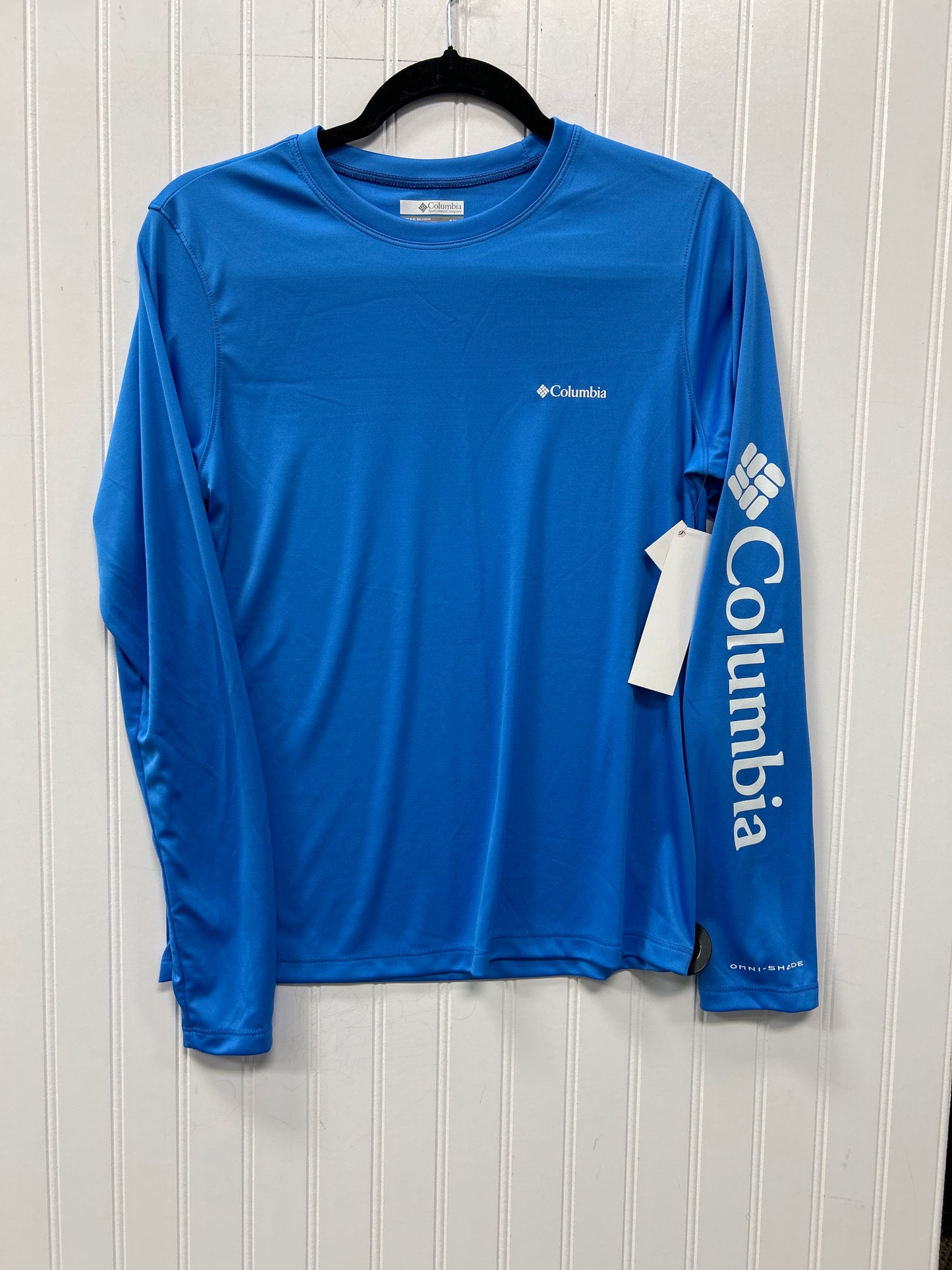 Athletic Top Ls Collar By Columbia In Blue, Size:S