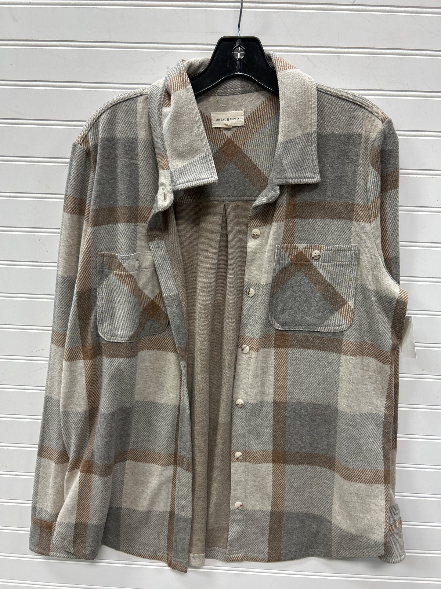 Jacket Shirt By Thread And Supply In Grey, Size:L
