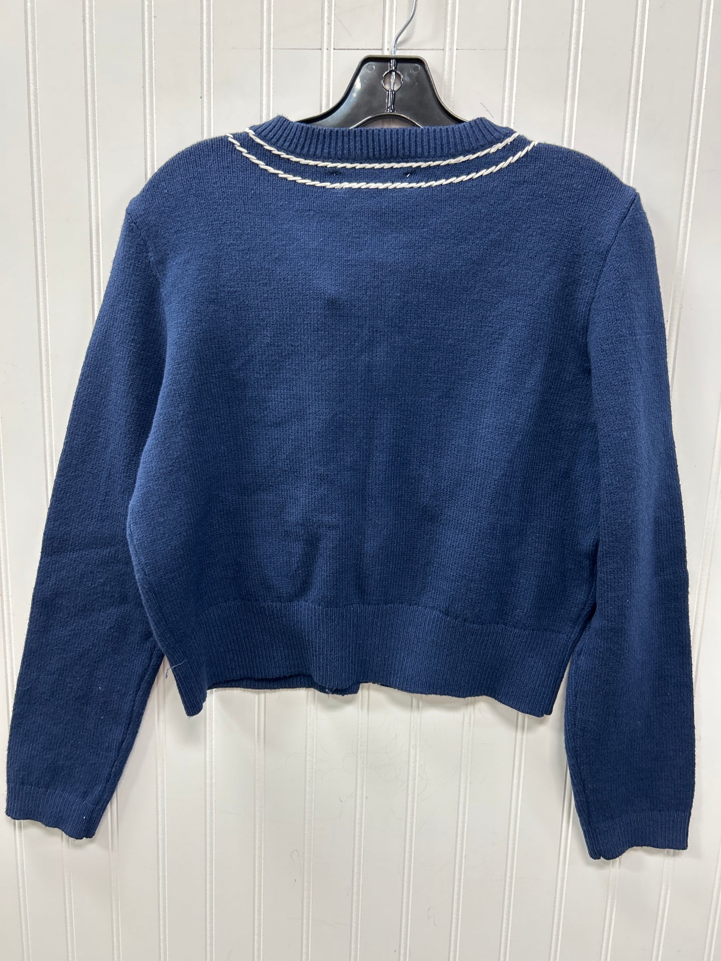 Sweater Cardigan By Loft In Navy, Size:L