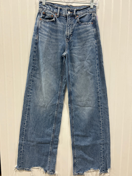Jeans Straight By American Eagle In Blue Denim, Size:0