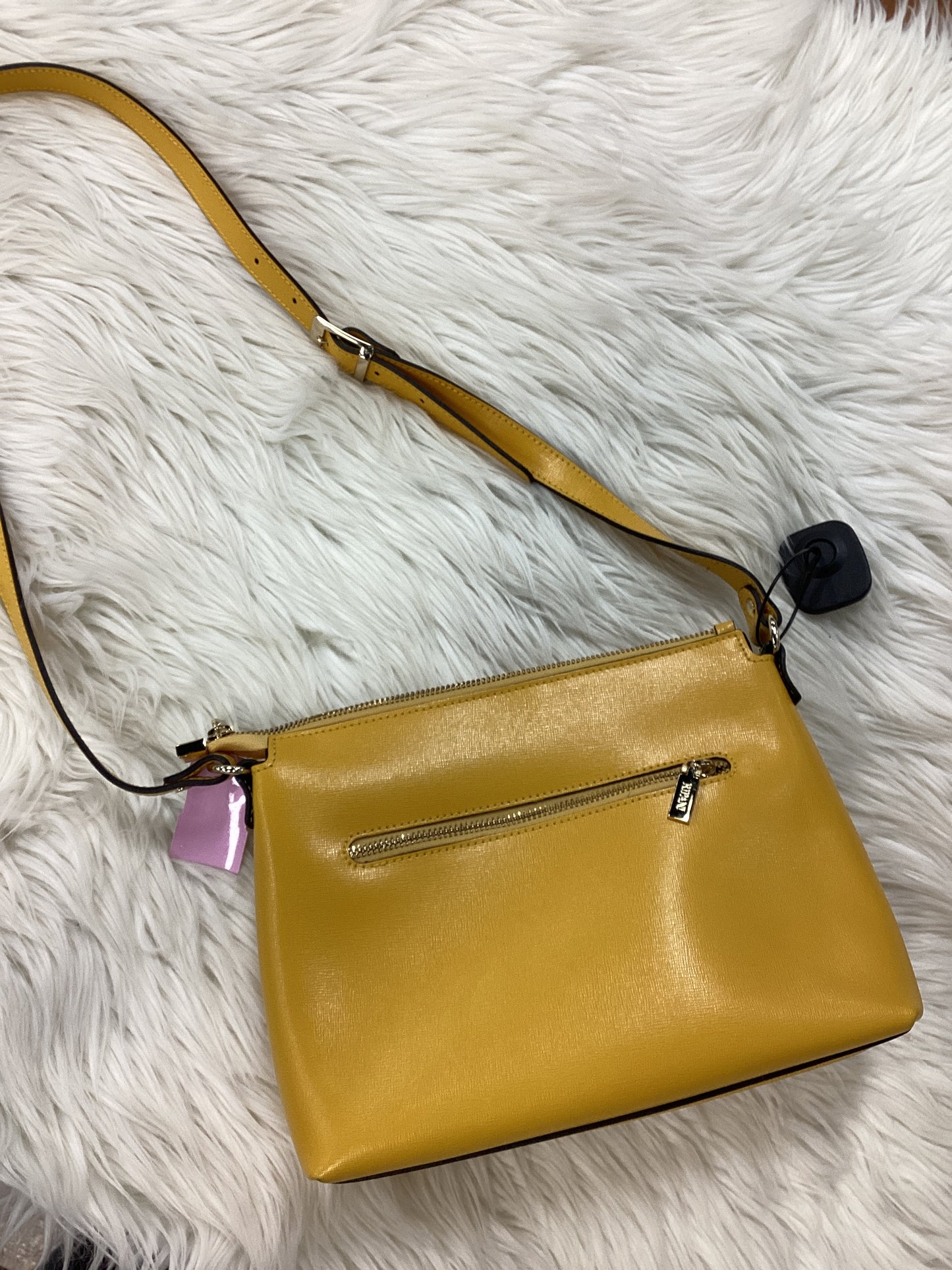 Handbag Leather By Cma In Yellow, Size:Medium