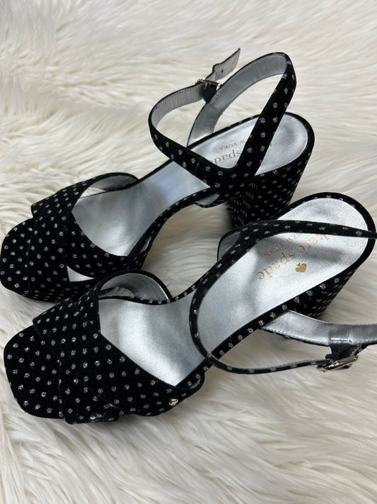 Sandals Designer By Kate Spade In Black, Size:9.5