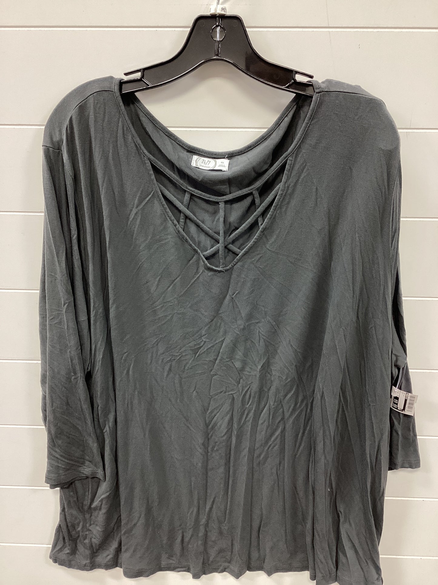 Top Ls By Maurices In Grey, Size:4X