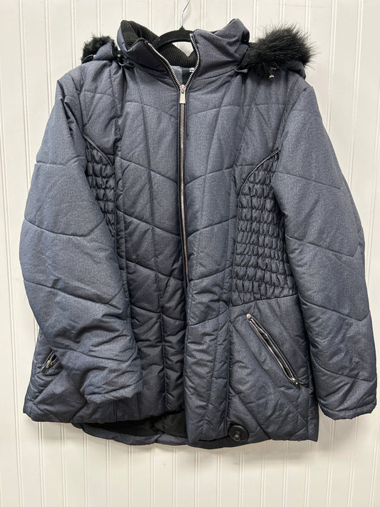 Coat Puffer & Quilted By Details In Grey, Size:1X