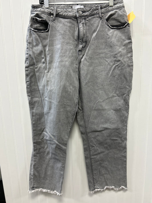 Jeans Straight By Loft In Grey Denim, Size:12