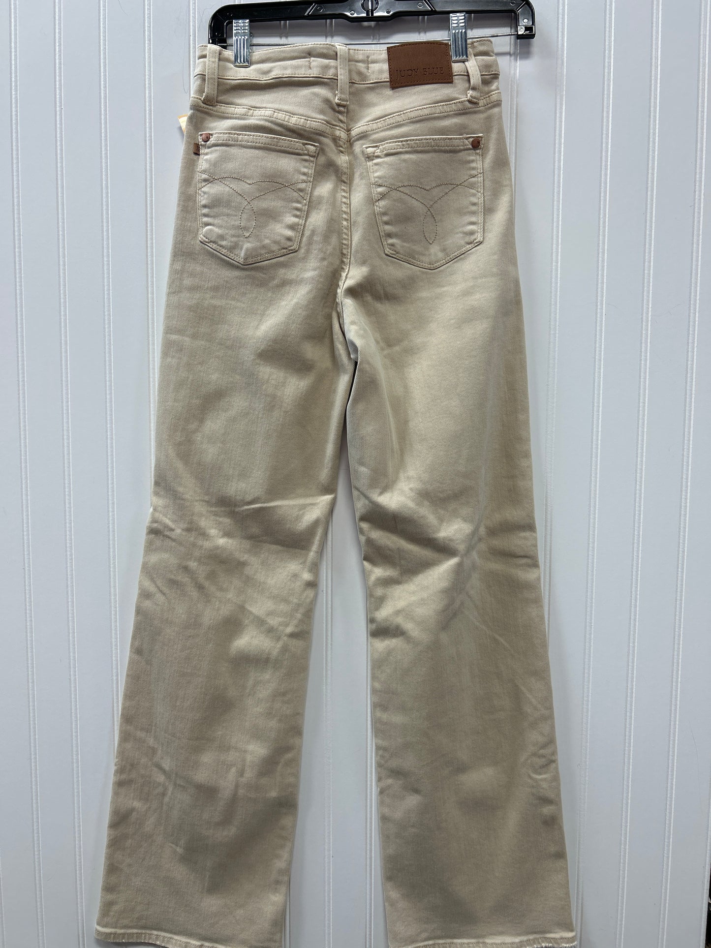 Jeans Wide Leg By Judy Blue In Cream Denim, Size:2