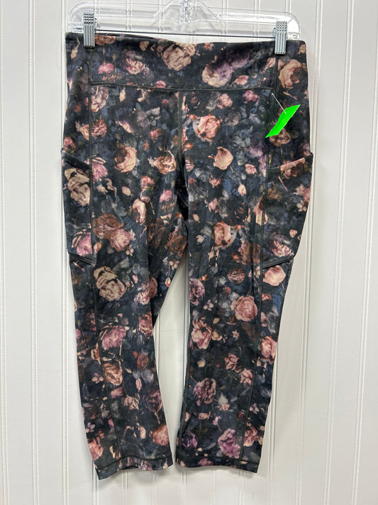 Athletic Leggings Capris By Lululemon In Floral Print, Size:10