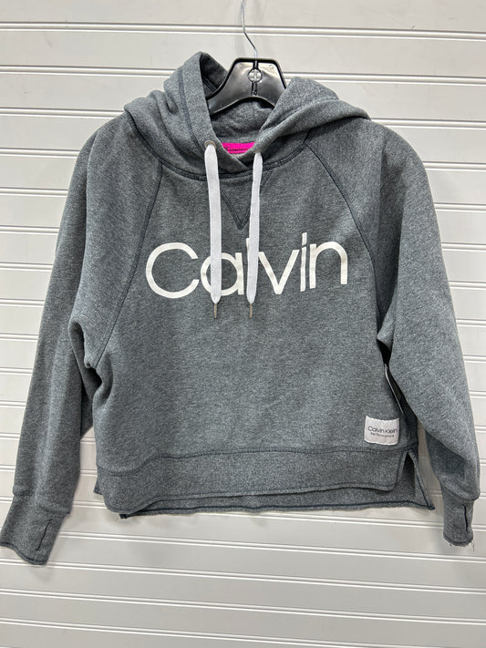 Athletic Sweatshirt Hoodie By Calvin Klein Performance In Grey, Size:Xs