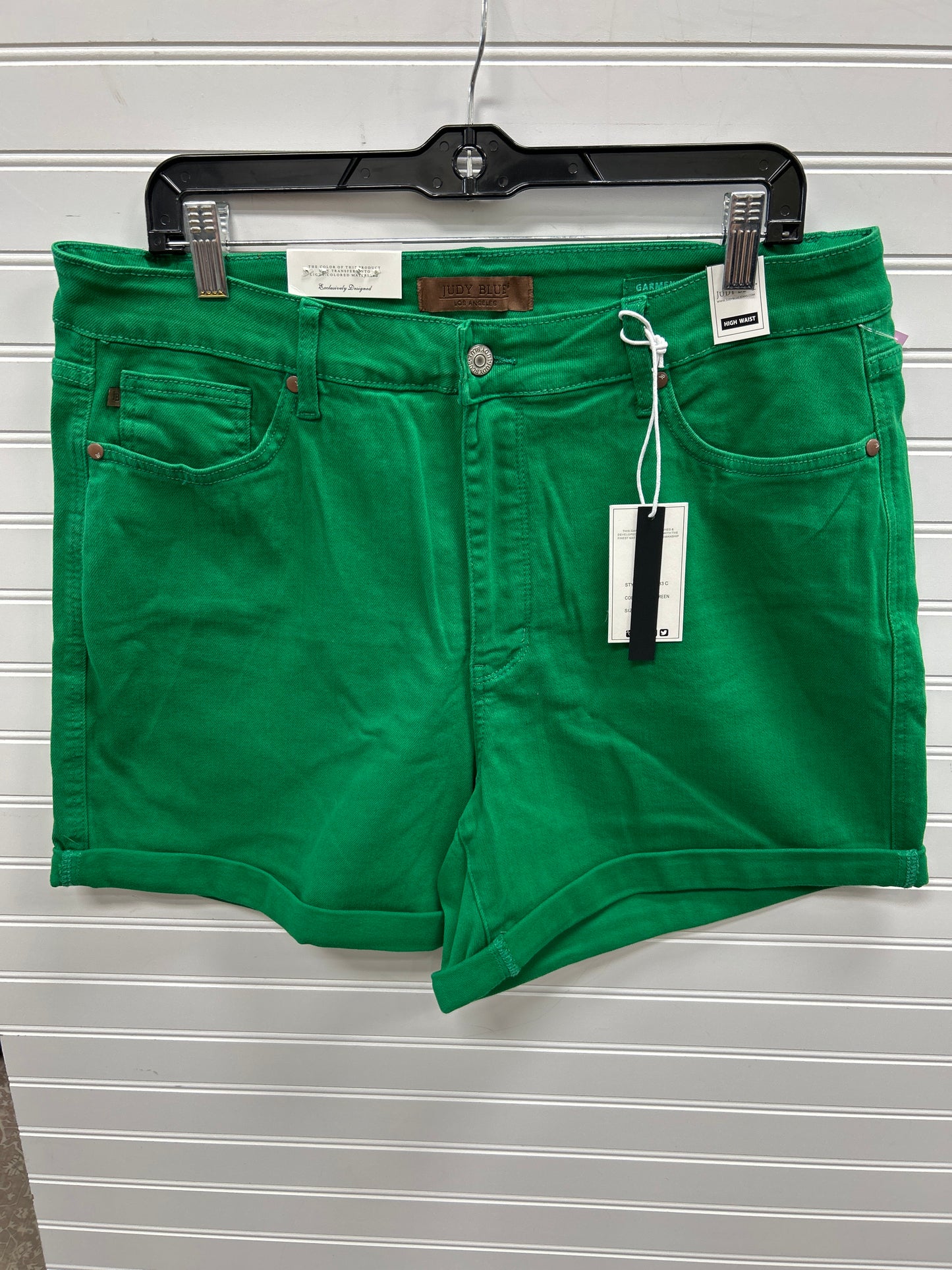 Shorts By Judy Blue In Green Denim, Size:22