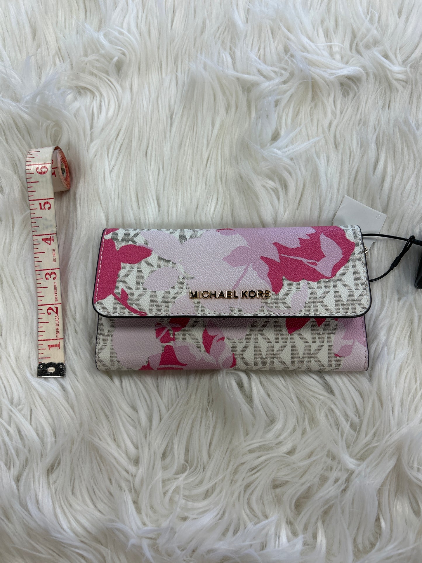 Wallet Designer By Michael Kors In Pink & White, Size:Medium