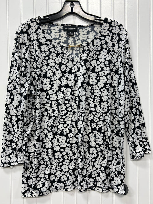 Top Ls By Liz Claiborne In Black & White, Size:L