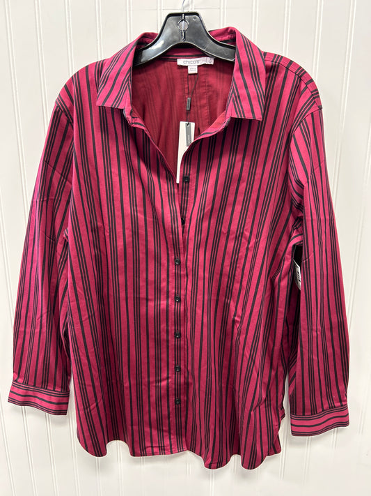 Blouse Ls By Chicos In Red, Size:Xl