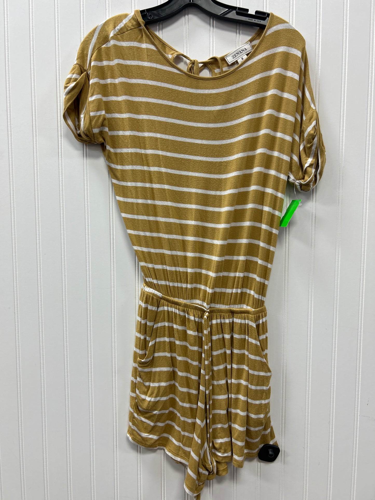 Romper By Zenana In Yellow, Size:S