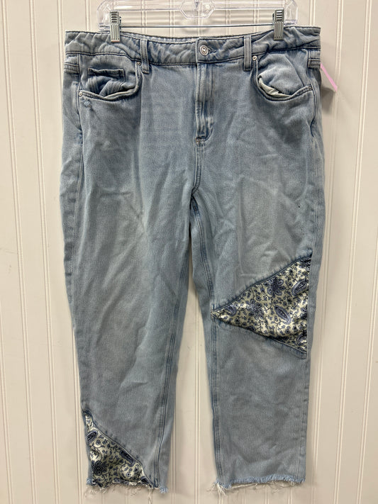 Jeans Straight By Paige In Blue Denim, Size:12