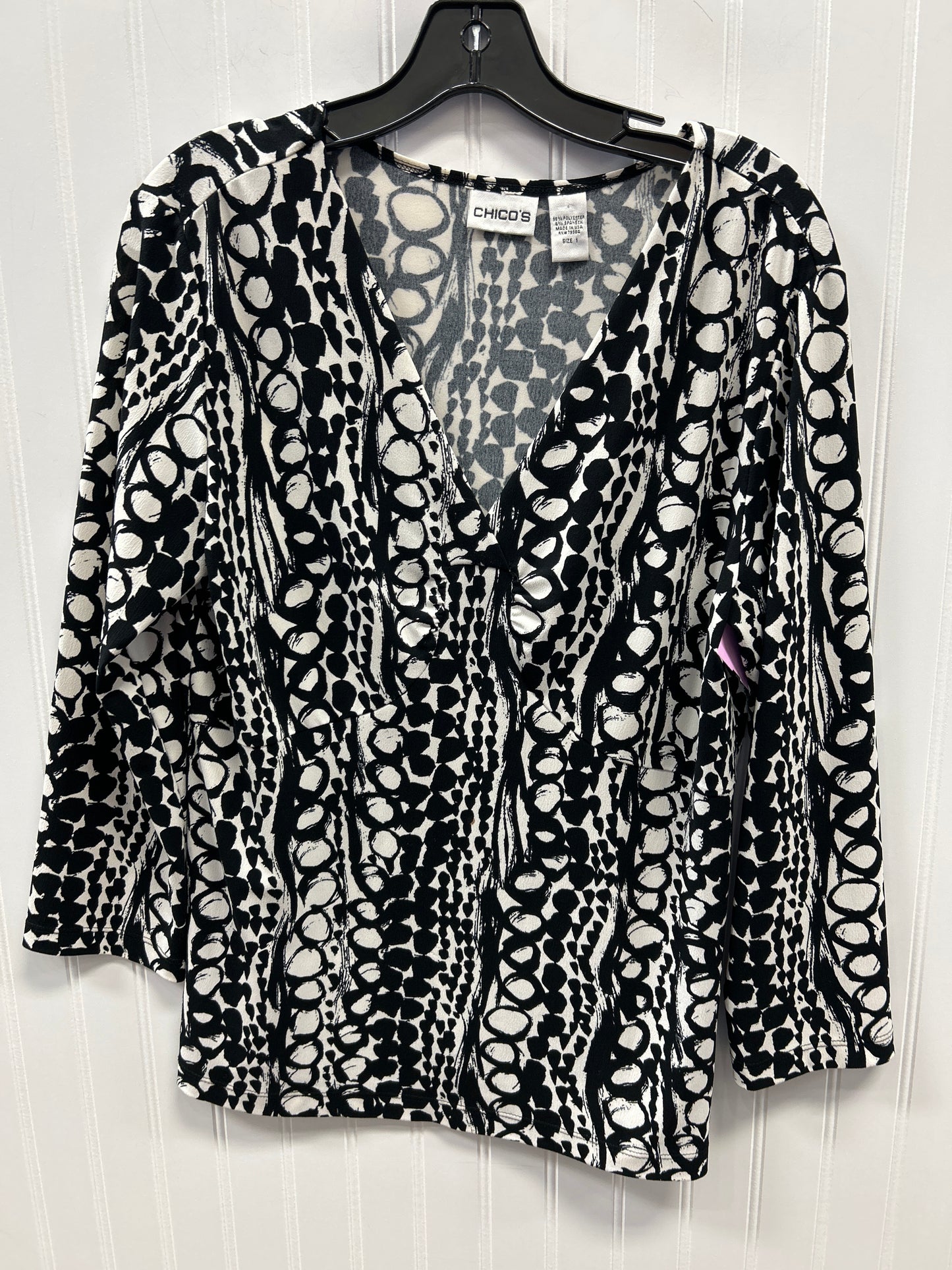 Top Ls By Chicos In Black & White, Size:S