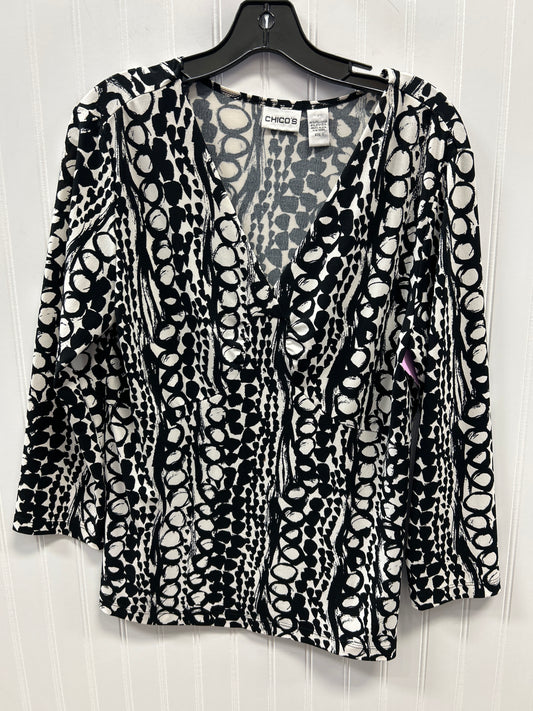 Top Ls By Chicos In Black & White, Size:S