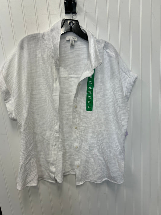 Blouse Ss By Jessica Simpson In White, Size:Xl