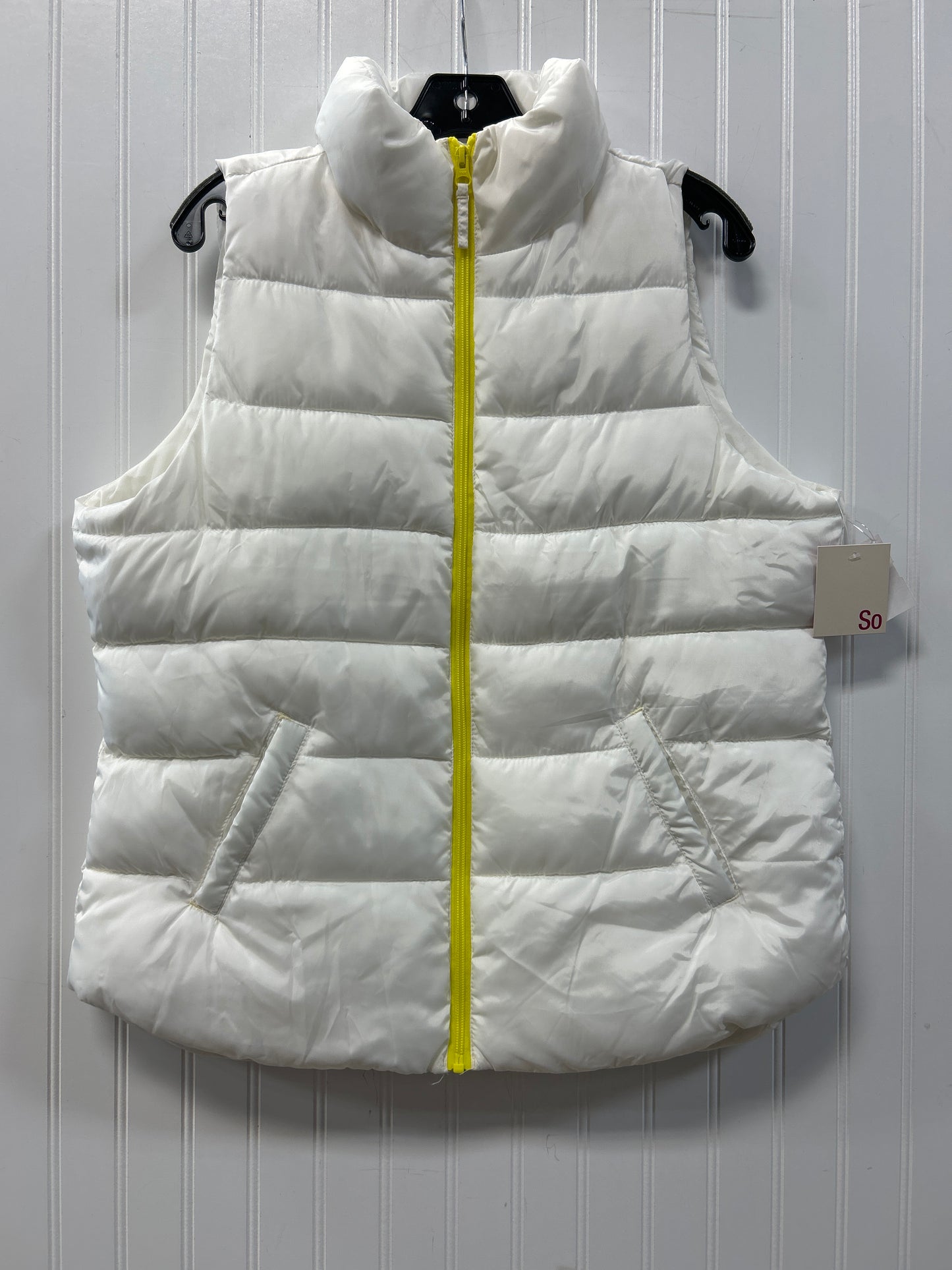 Vest Puffer & Quilted By So In White, Size:Xl