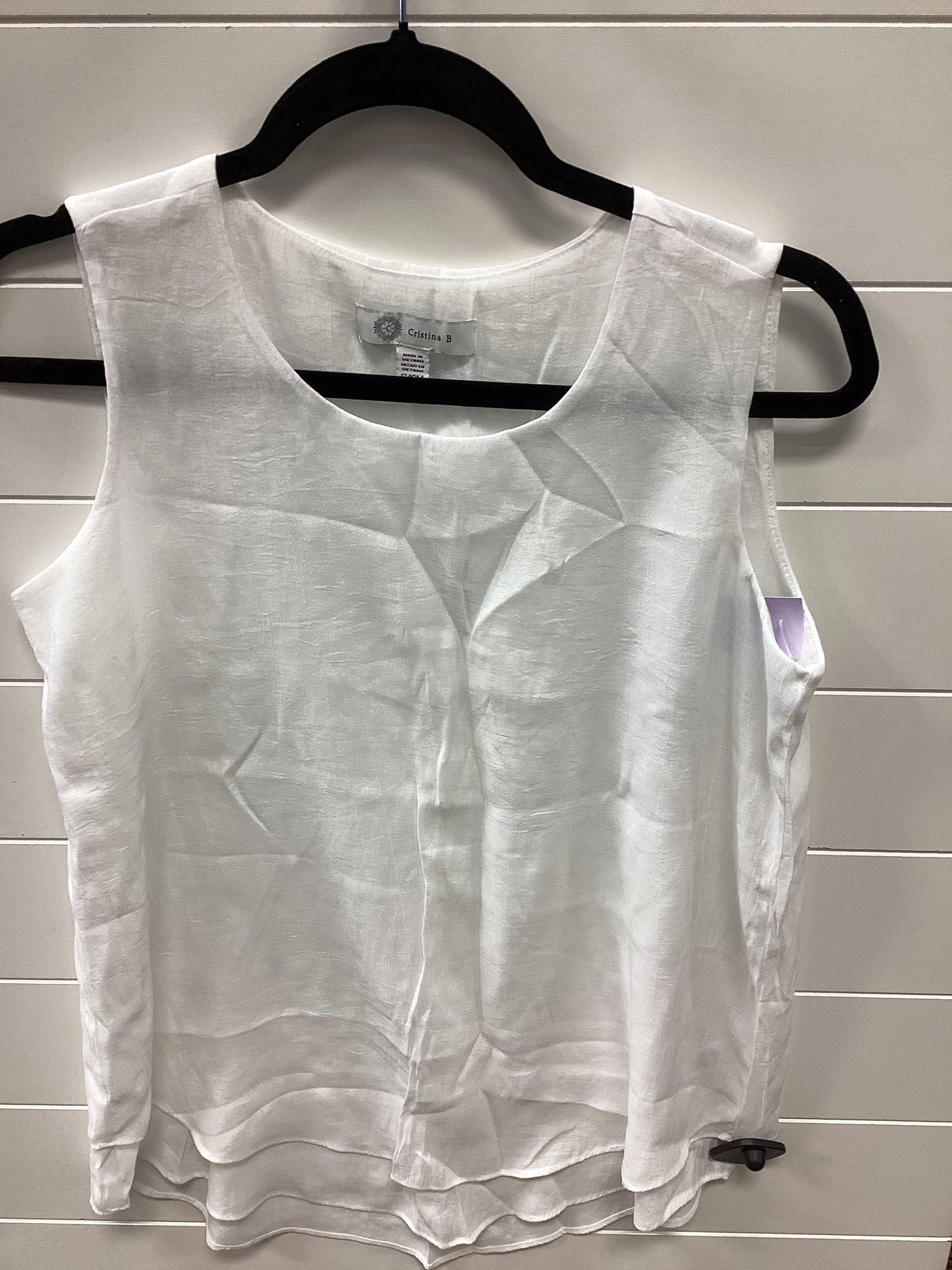 Top Sleeveless By Cristina In White, Size:S