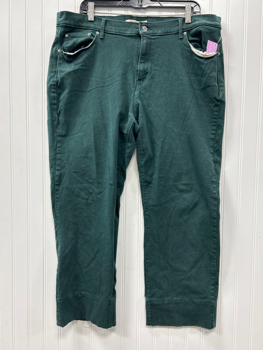 Jeans Straight By Levis In Green Denim, Size:14