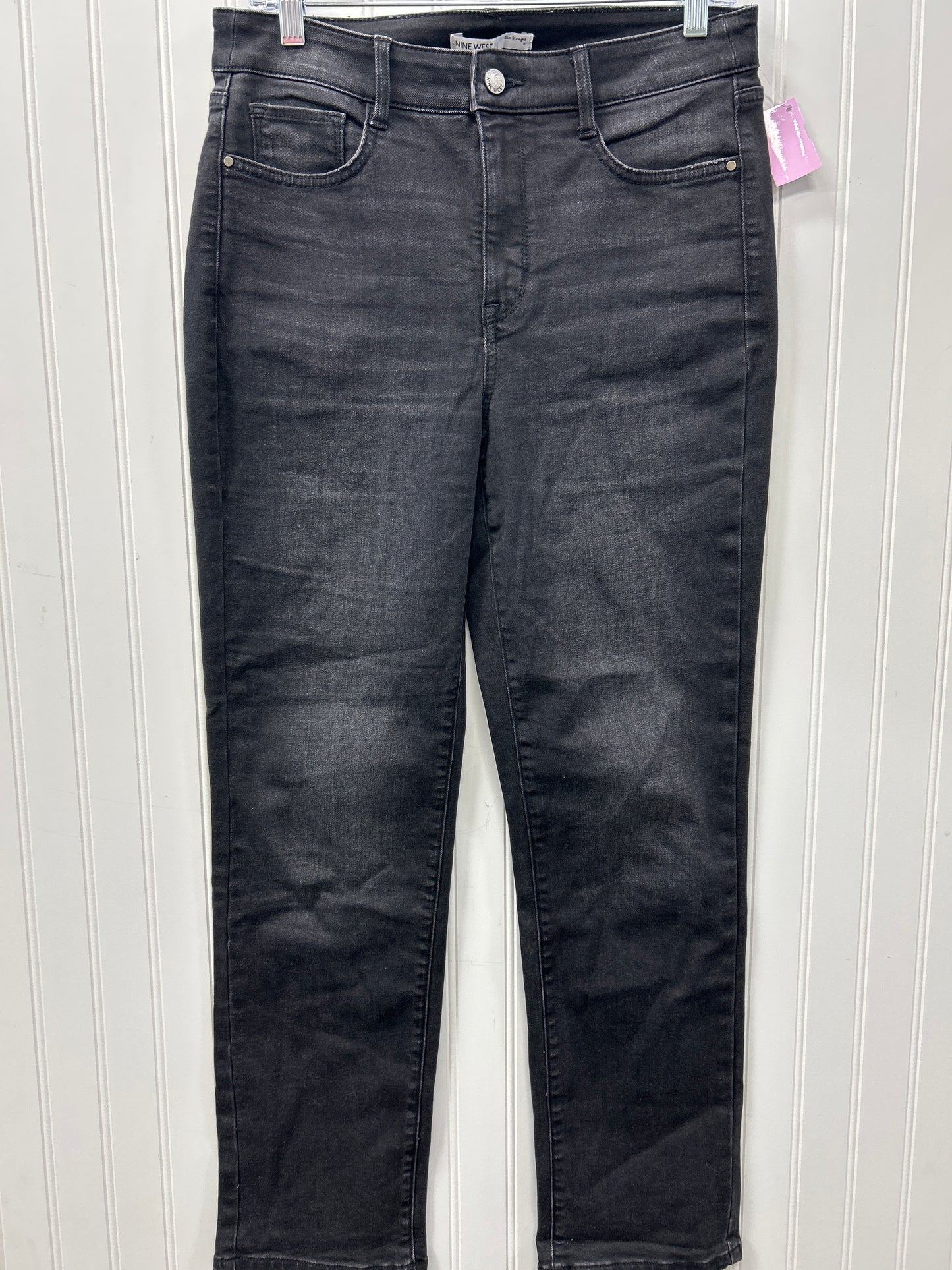 Jeans Straight By Nine West In Black Denim, Size:8