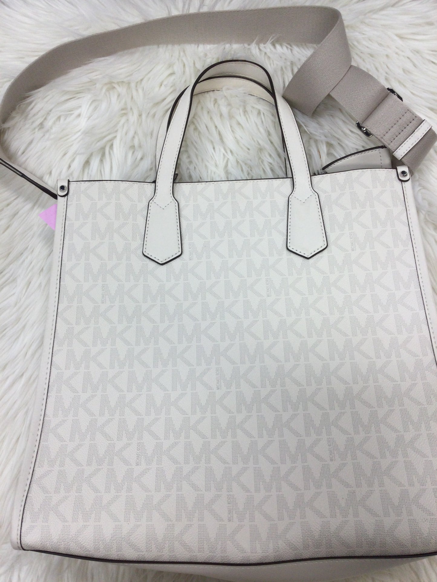 Handbag Designer By Michael Kors In White, Size:Large