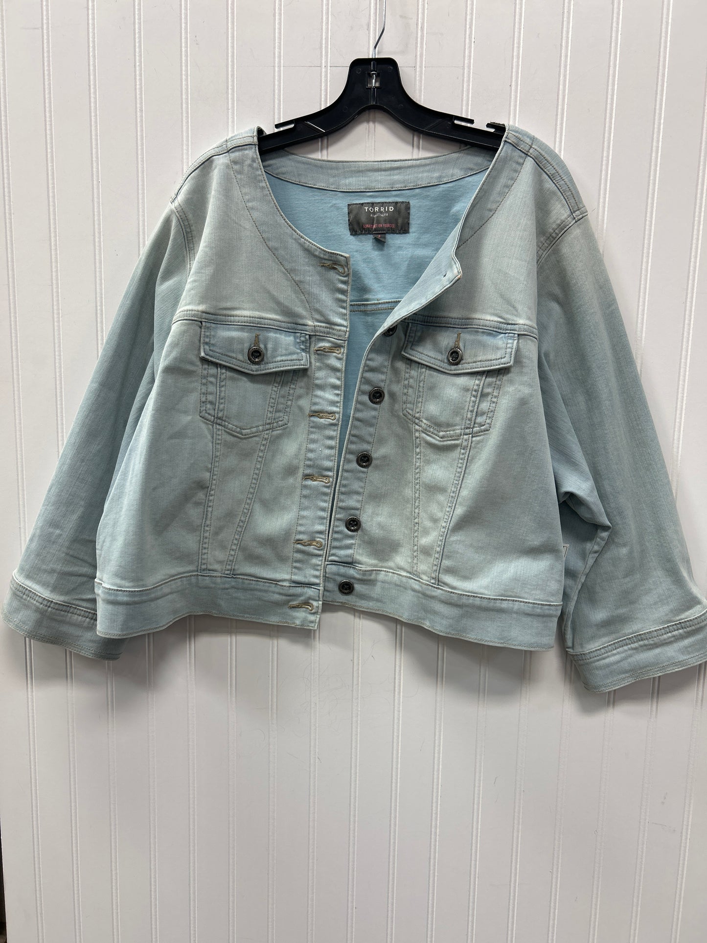 Jacket Denim By Torrid In Blue Denim, Size:4X