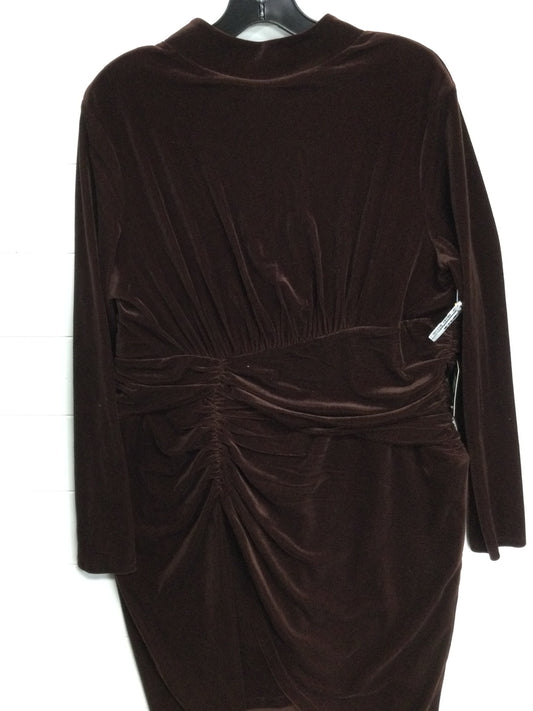 Dress Party Midi By Express In Brown, Size:Xl