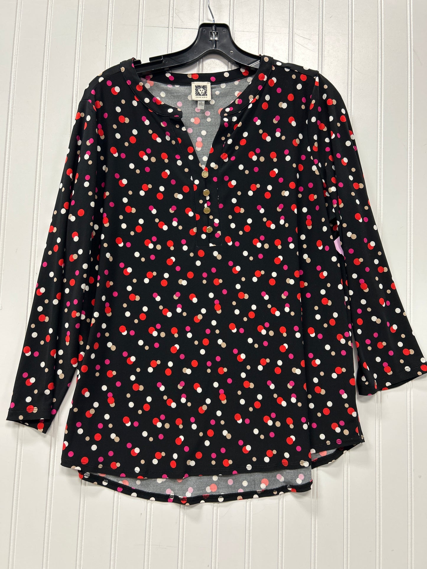 Top Ls By Anne Klein In Black, Size:L
