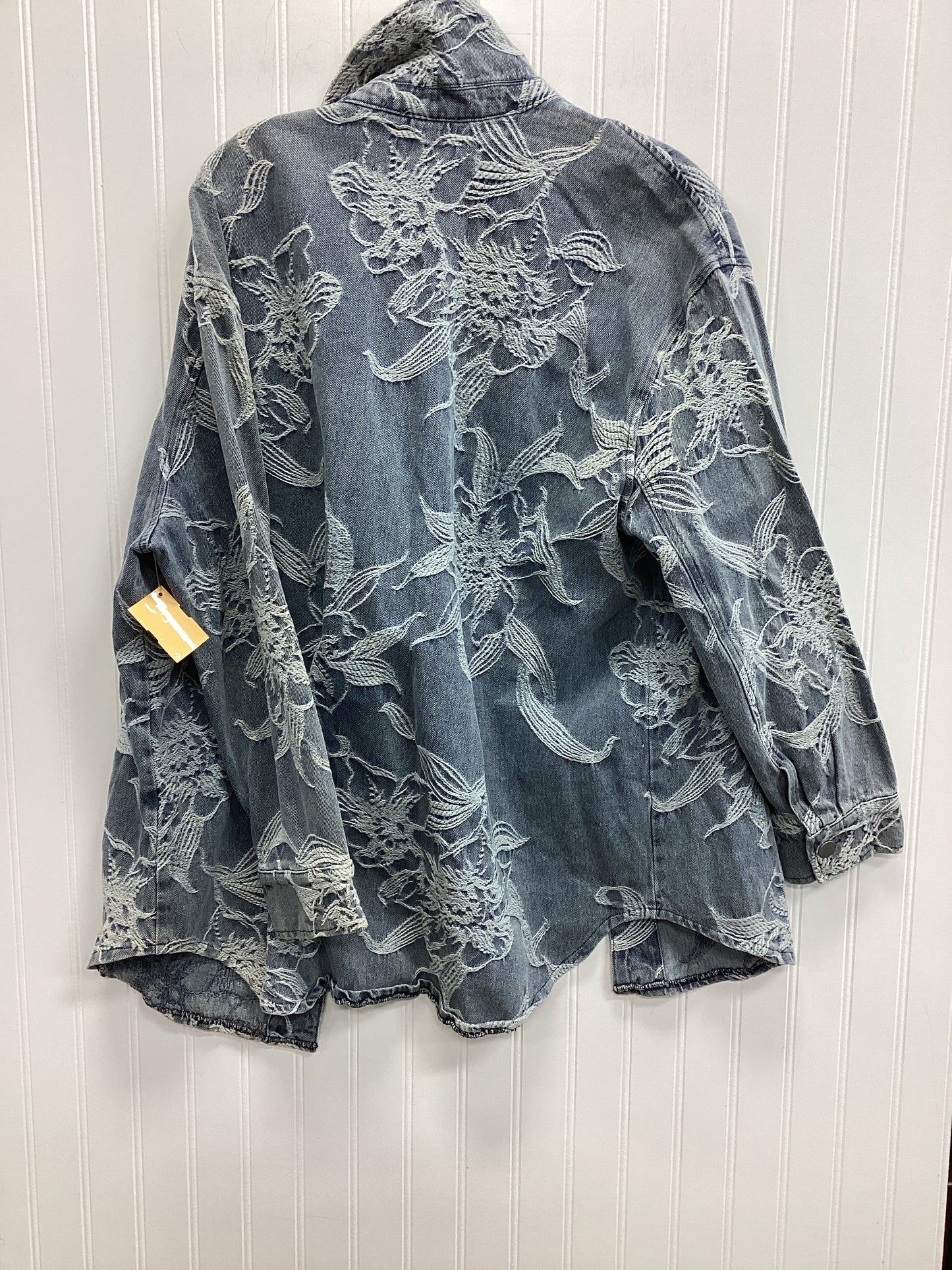 Jacket Denim By Polygram In Blue Denim, Size:L