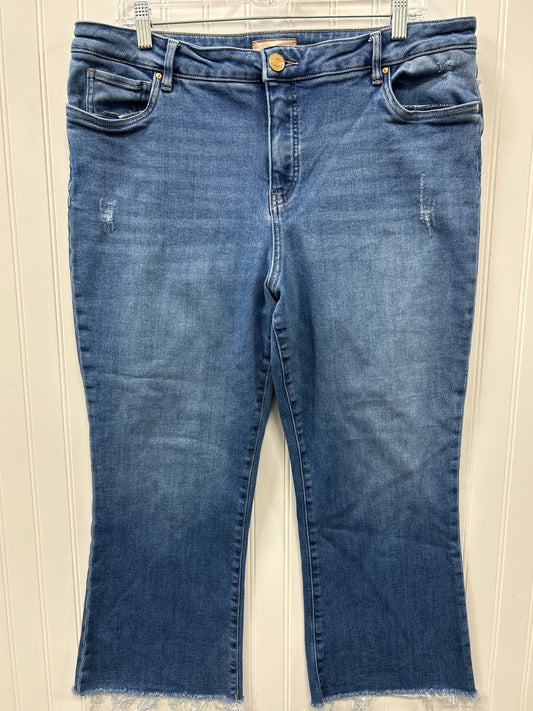 Jeans Straight By Kut In Blue Denim, Size:18