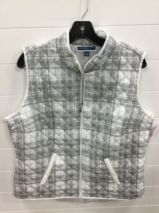 Vest Other By Karen Scott In Grey & White, Size:L