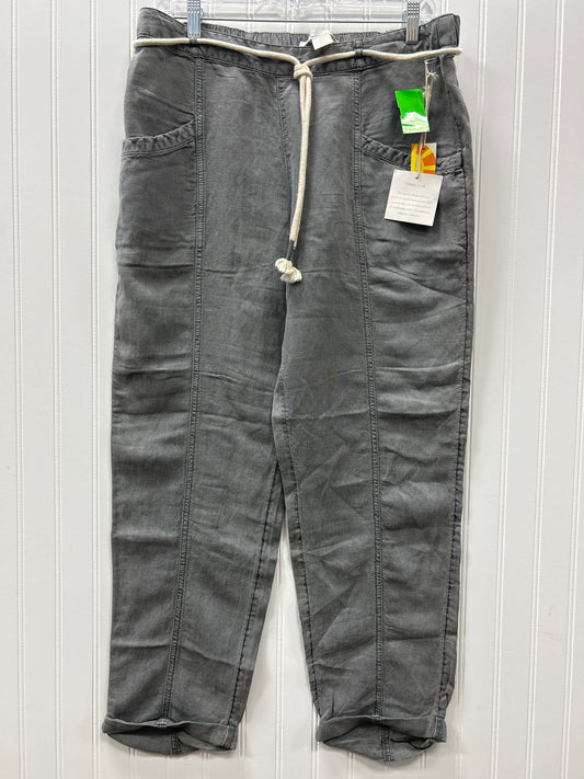 Pants Linen By C And C In Grey, Size:L NWT