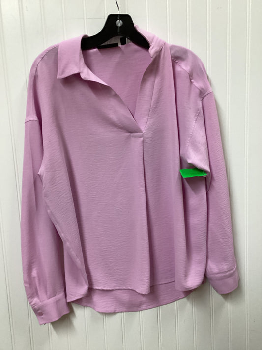 Blouse Ls By Rafaella In Pink, Size:M