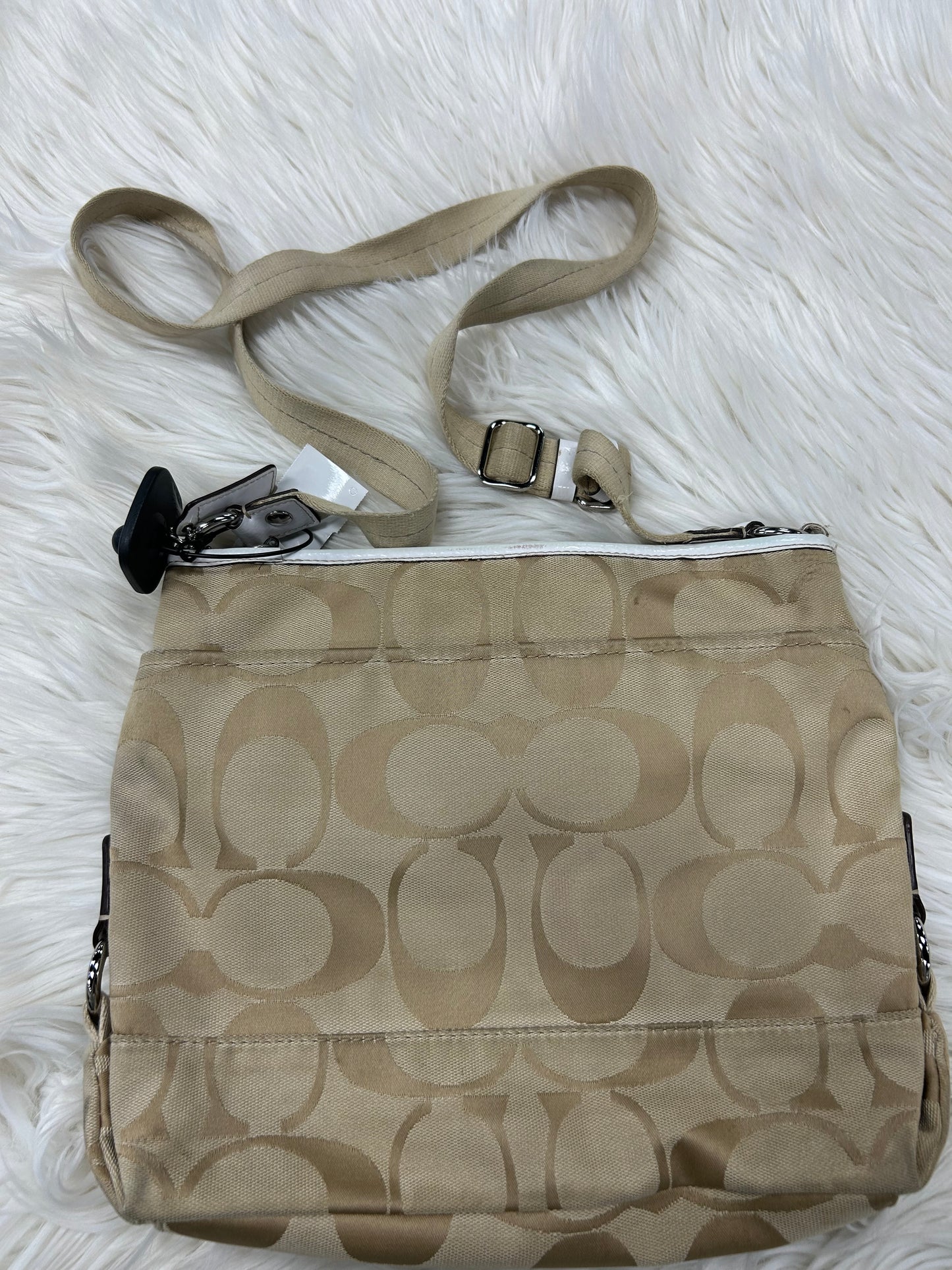 Handbag Designer By Coach In Cream, Size:Medium