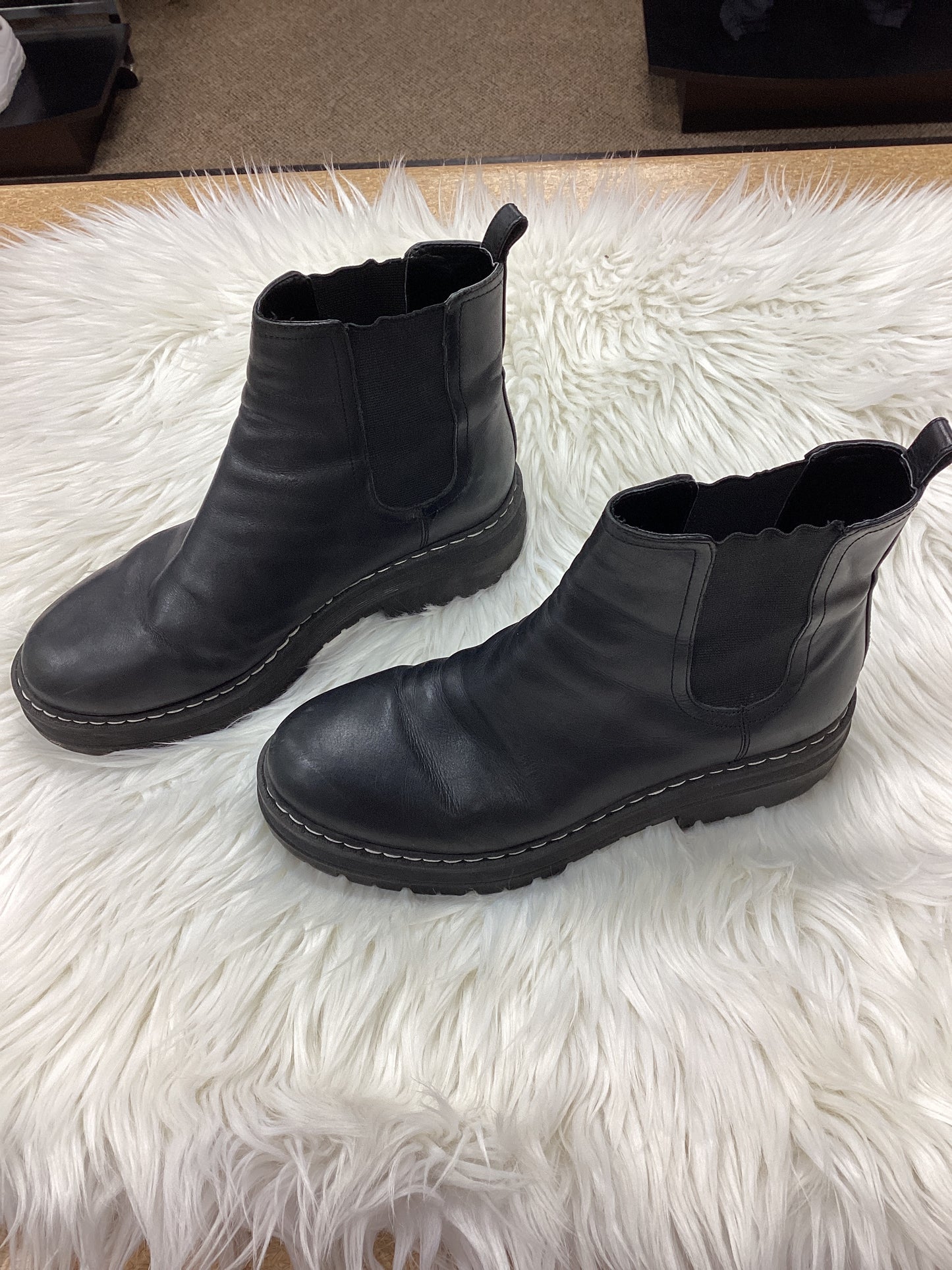 Boots Ankle Flats By Marc Fisher In Black, Size:8.5